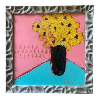 Original Contemporary Alexandra Brown Pop Still Life Oil Painting Framed For Sale