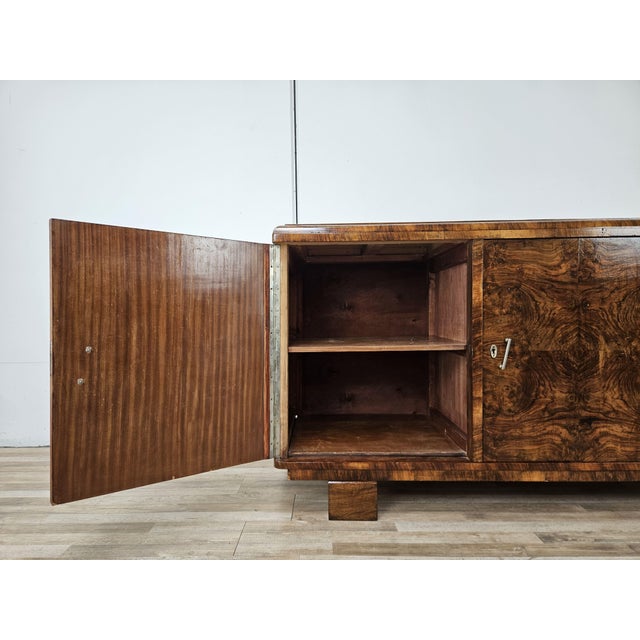 Art Deco Three-Door Walnut Burl Sideboard, 1940 For Sale - Image 15 of 18