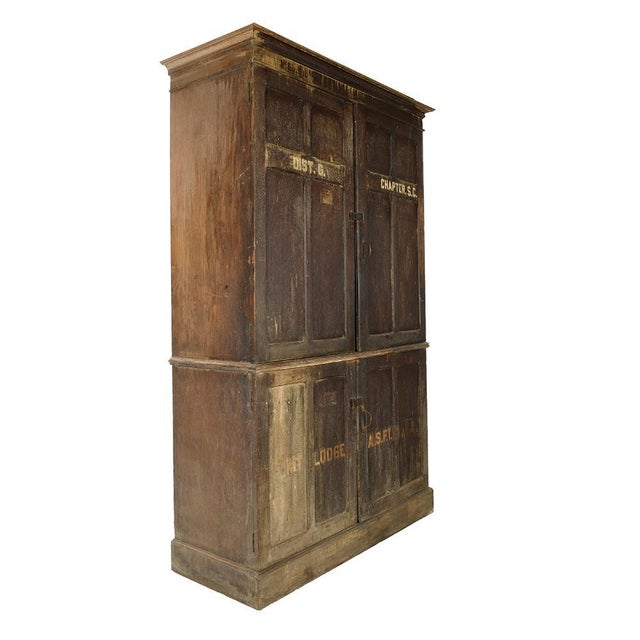 Large Vintage Patinated Wood Postal Cabinet For Sale - Image 3 of 10