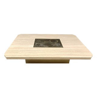 Vintage Etched Brass Coffee Table from Georges Mathias, 1970s For Sale