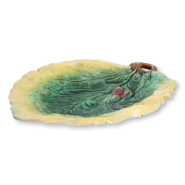 English English Majolica Oak Leaf Platter For Sale - Image 3 of 3