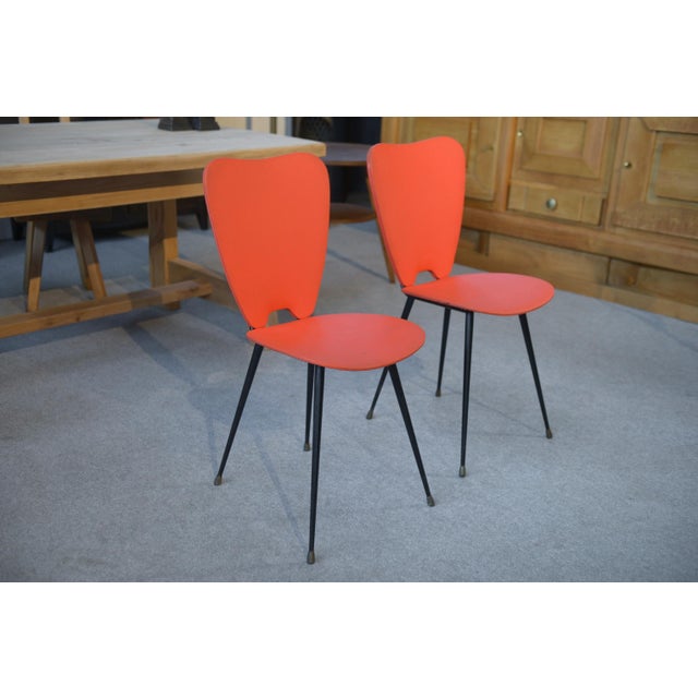 Set of Red Skai Chairs, 1960s For Sale - Image 4 of 18