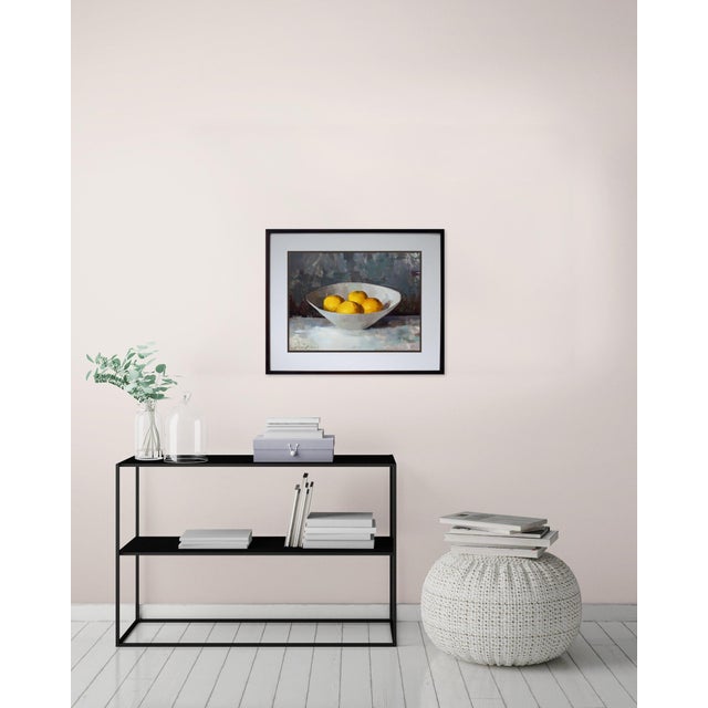 Contemporary Contemporary Quiet Lemons by Jon Doran | Oil on Panel Lemons in a White Bowl Still Life For Sale - Image 3 of 9
