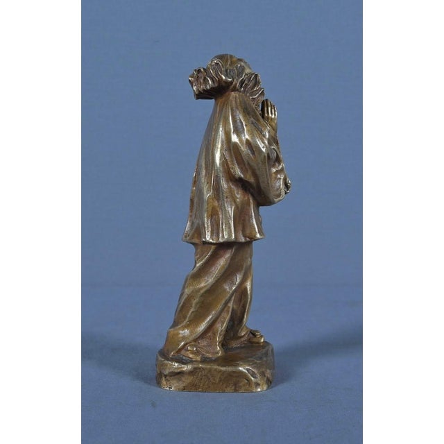 Brown Small Bronze Pierrot Figure by L. Alliot, Early 20th Century For Sale - Image 8 of 15
