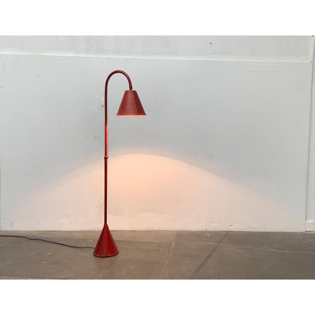 Mid-Century Leather Floor Lamp by Jacques Adnet for Valenti, Spain, 1960s For Sale - Image 17 of 18