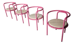 Pink Locus Solus Chairs by Gae Aulenti for Poltronova, 1960s, Set of 4