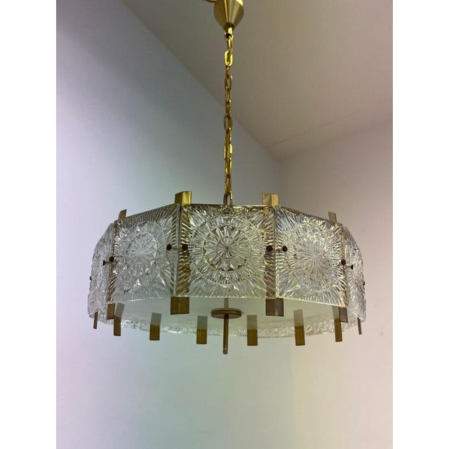 Metal Glass and Brass Pendant attributed to Jaroslav Bejvl for Kamenicky Senov, 1970 For Sale - Image 7 of 10