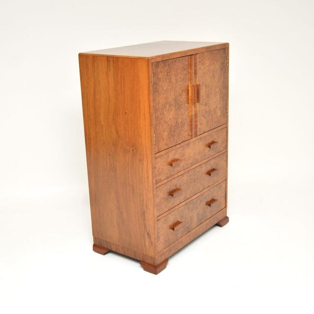 Art Deco Burr Walnut Tallboy, 1930s For Sale - Image 6 of 14