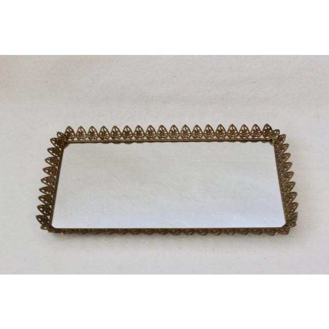 Vintage Mid Century Extra Large Gold Brass Finish Rectangular Mirror