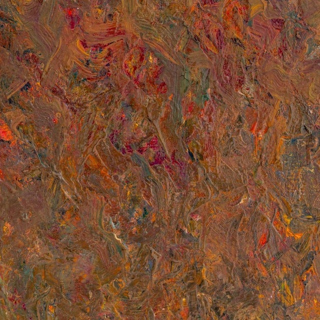 Andy Miller (American, b. 1950), Abstract Composition, Oil on Canvas, impasto details, in brown, red, and yellow,...