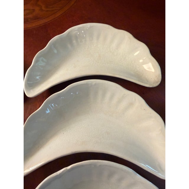 Antique J & E Mayer Semi Vitreous China Crescent Bone Plates 1881-1899 - Set of 6 For Sale - Image 12 of 15