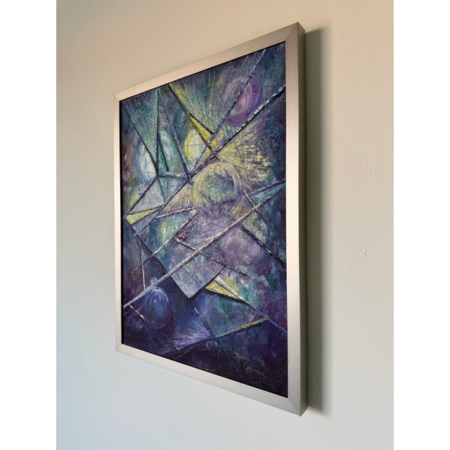 Abstract Vintage Noney Coleman "Escape" Geometric Abstract Oil on Canvas – Framed For Sale - Image 3 of 12