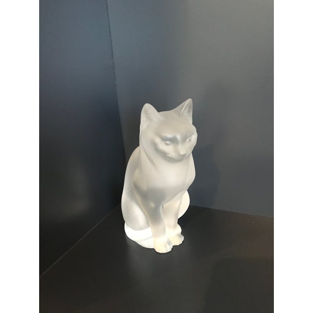 1970s Lalique Chat Assis Sitting Cat Figurine Chairish