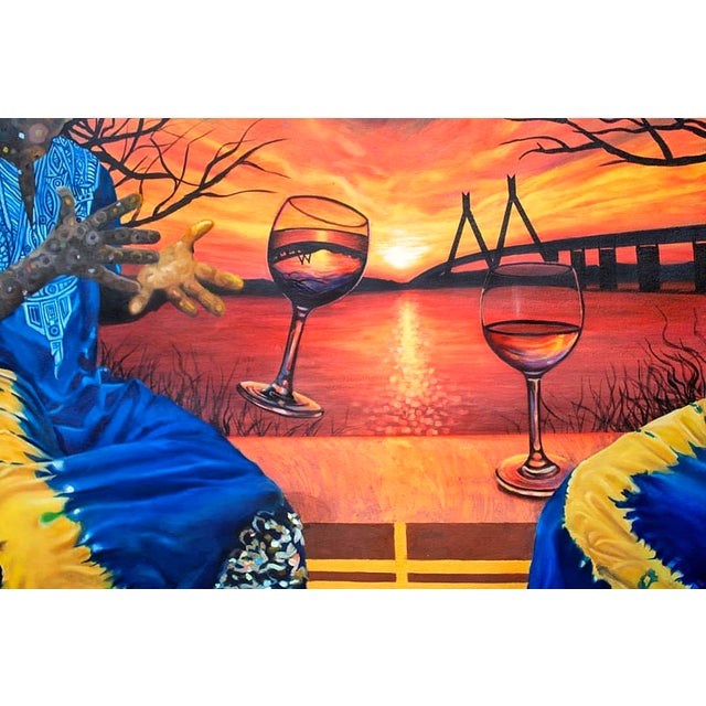 Figurative "Bánú Sọ", Oil and Acrylic on Canvas Painting by Ara Deinde For Sale - Image 3 of 9