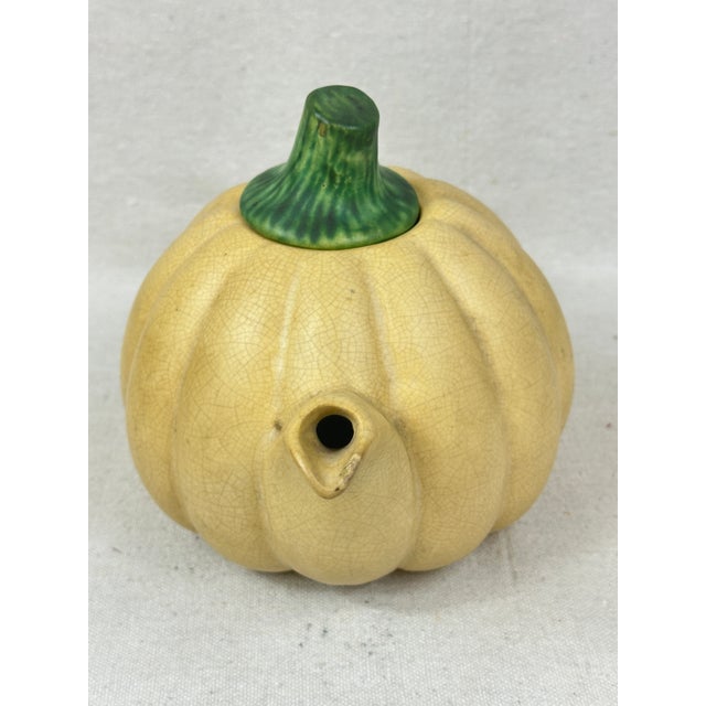Art Nouveau Vintage Weller Squash Teapot For Sale - Image 3 of 11