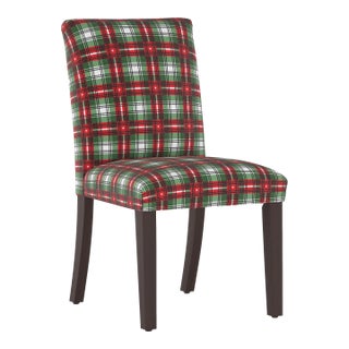 Megan Dining Chair in Green Nicolas Plaid For Sale