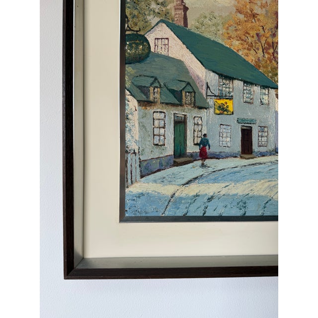 Wood 1976 Stace Impressionist Winter Countryside Landscape Oil on Canvas Painting, Framed For Sale - Image 7 of 12