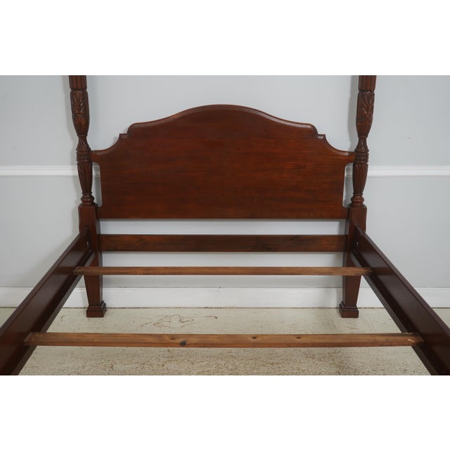 Traditional Harden Queen Size Rice Carved Poster Bed For Sale - Image 3 of 17