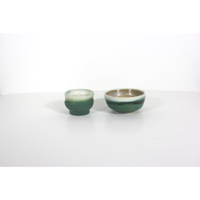 Beautiful and very useful handmade set of two studio pottery bowls. Bowls like this are so special. These are signed on...