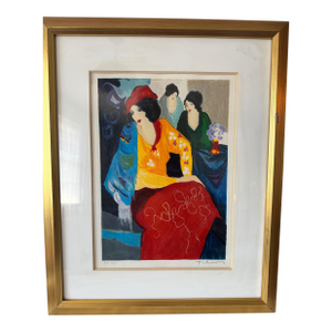 Late 20th Century Tarkay Signed & Numbered Framed Serigraph Grace IV Artist's Edition 1/75