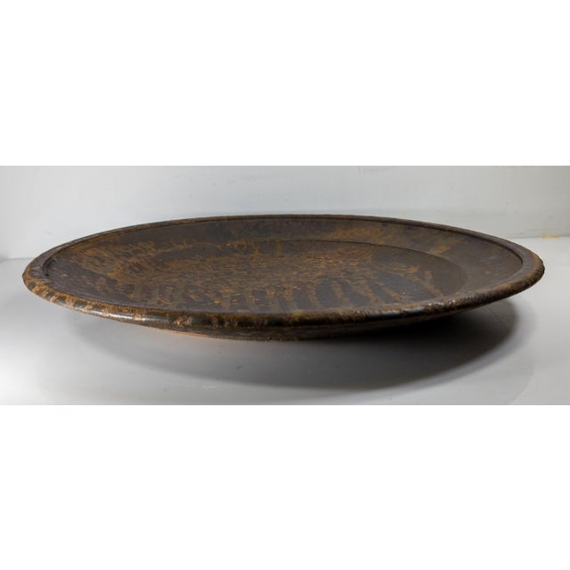 Brown Mid-Century Modern Contemporary Studio Art Pottery Charger by Henry Gerhardt For Sale - Image 8 of 12