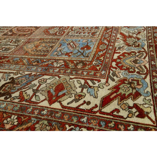 Textile Persian Bakhtiari Wool Rug Antique With Allover Multicolor Motif For Sale - Image 7 of 9