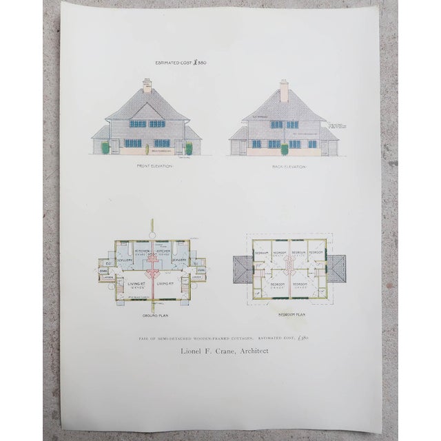 Original Vintage Prints of Architectural Drawings. 1906, Set of 8 For Sale - Image 3 of 10