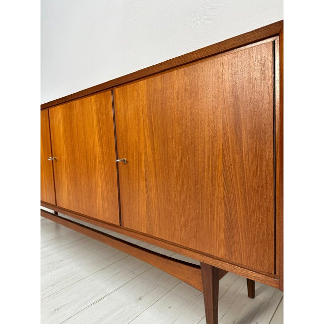 Brown Large Mid-Century Minimalistic Teak Sideboard, 1960s For Sale - Image 8 of 16