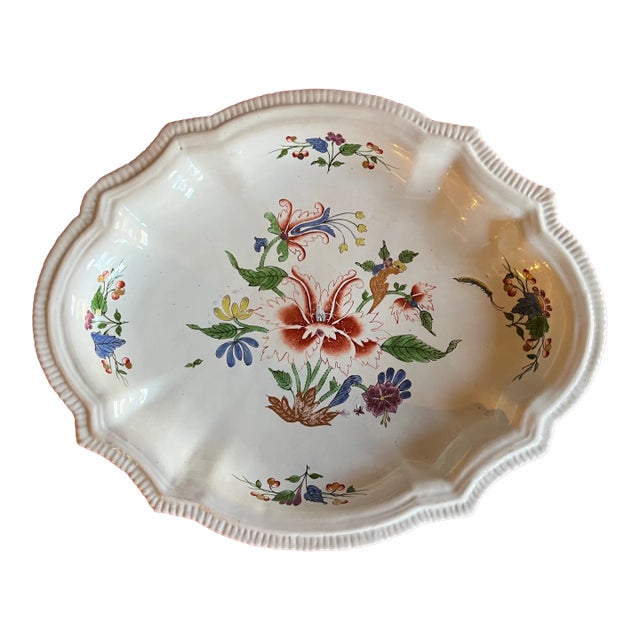 Antique 18th Century Italian Tulipano Doccia Porcelain Oval Bowl For Sale