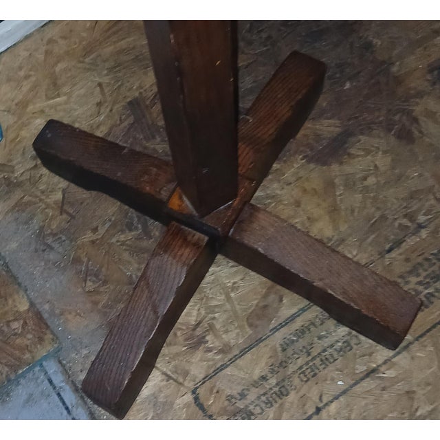 Antique Arts & Crafts / Mission Style oak coat tree, circa 1900–1920. The clean, straight lines, square central post, and...