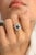 14k White Gold Floral Halo Diamond Blue Sapphire Princess Ring Size 7 For Sale In New York - Image 6 of 12