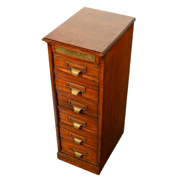 Antique Edwardian Walnut Six Drawer Shannon Filing Cabinet Co New York 1910 For Sale - Image 12 of 15