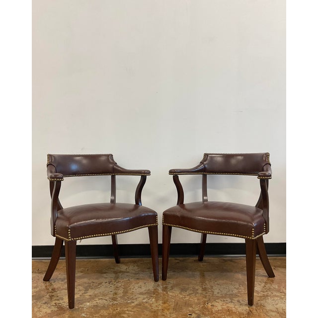 A perfect pair of side chairs for any room. Made by Hickory Chair, you know you'll be getting the best quality. Have a seat!