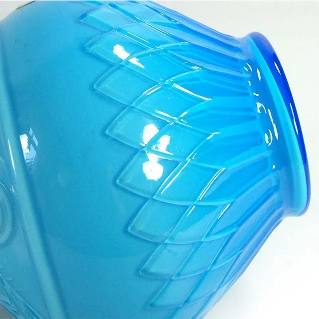 Mid-Century Modern Italian Blue Glass Vase from Empoli, 1960s For Sale - Image 3 of 11