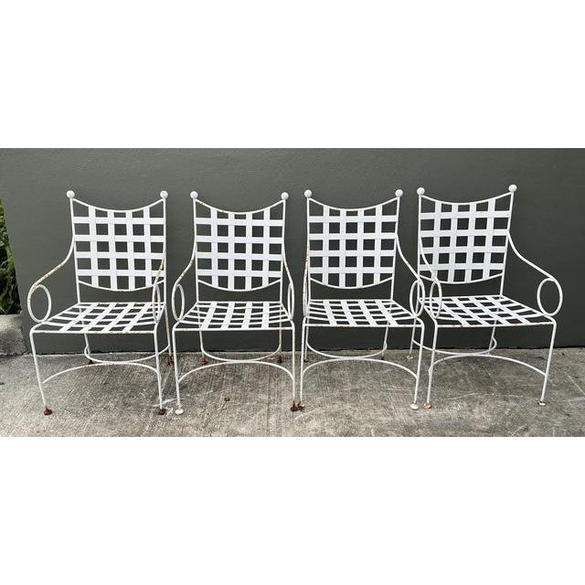 Mid 20th Century Vintage Wrought Iron Dining Chairs After Papperzini For Sale - Image 5 of 15