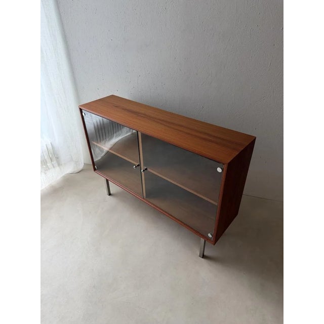 Minimalist Display Cabinet in Teak and Chrome, 1960s For Sale - Image 8 of 17