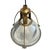 Art Deco Mid 20th Century Rare Brass Plated Holophane Industrial Hanging Pendant Light For Sale - Image 3 of 7