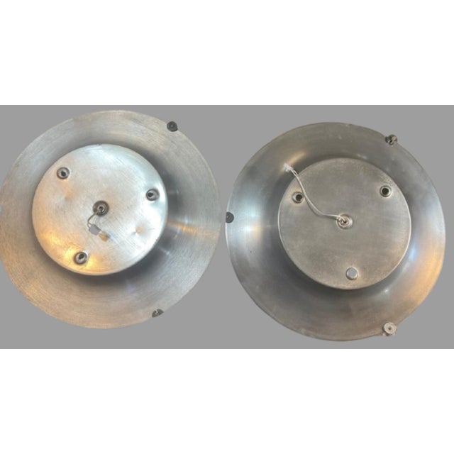 Silver Mid-Century Round Aluminum Wall or Ceiling Lamp, 1970s For Sale - Image 8 of 15