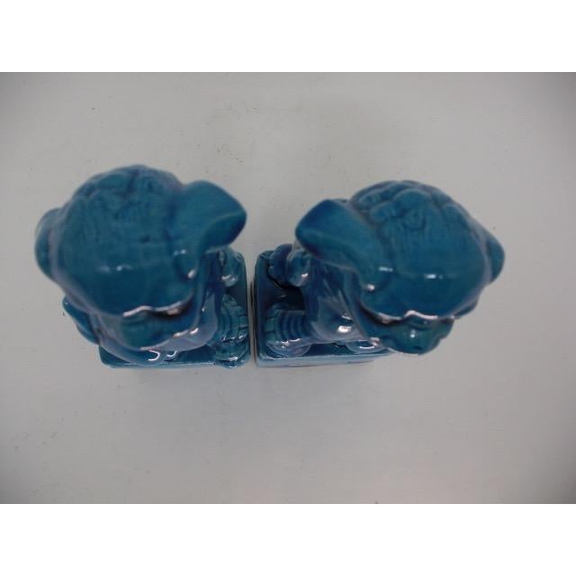 Turquoise Vintage Turquoise Chinese Foo Dogs, Pair For Sale - Image 8 of 12