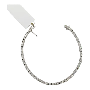 White Diamond Round Tennis Bracelet in 18K White Gold
