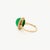 Edwardian 14k Gold & Chrysoprase Sugarloaf Cabochon Ring For Sale - Image 9 of 12