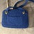 Blue A Stylish 1960s Blue and Creamy Fabric Double-Face Italian Hand-Bag For Sale - Image 8 of 9