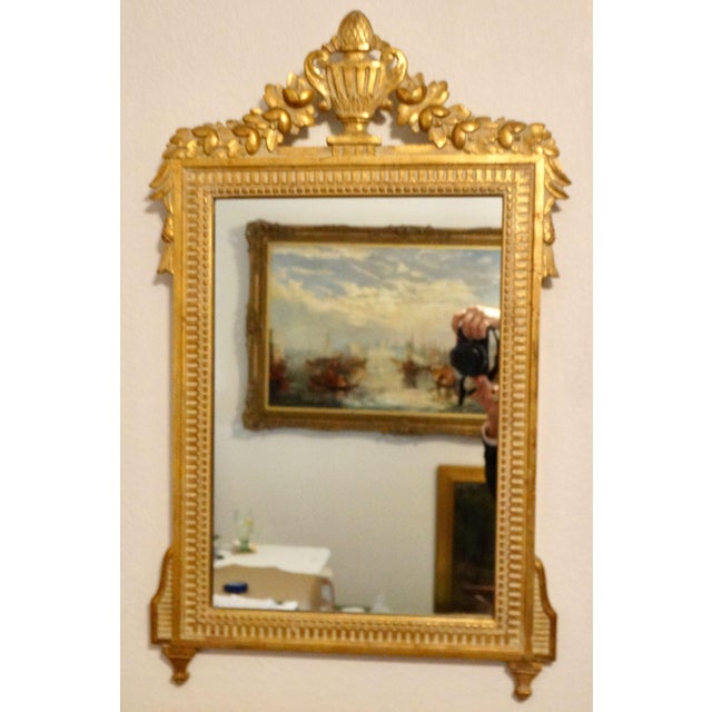 Antique French Louis XV Style Giltwood Mirror For Sale - Image 6 of 9