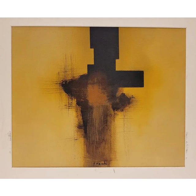 Andrés Mende, Informal Abstract Composition, 2000s, Mixed Media on Paper For Sale - Image 6 of 8