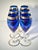 Vintage Bohemian Cobalt Glass Decanter and Six Wine Glass Set For Sale - Image 9 of 11