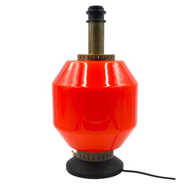 Space Age Orange Glass Table Lamp Base from Stilnovo, Italy, 1960s For Sale - Image 17 of 18