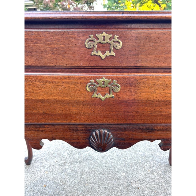 Brown Mid 20th Century Solid Mahogany Queen Anne Lowboy Chest For Sale - Image 8 of 12