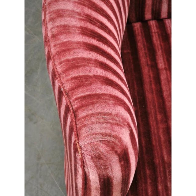 Wood 1950s Danish Modern Sculptural Velvet Lounge Armchair For Sale - Image 7 of 14