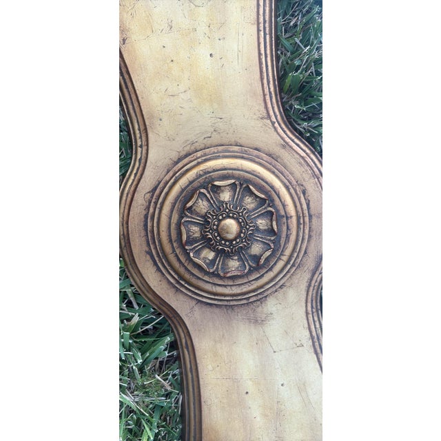 Art Deco Vintage Mid-20th Century Weiman Gold Glass Coffee Table For Sale - Image 3 of 6