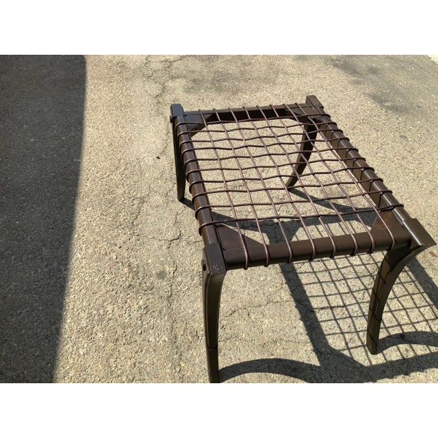 Mid-Century Modern Early 21st Century Mid-Century Klismos-Style Ottoman For Sale - Image 3 of 9